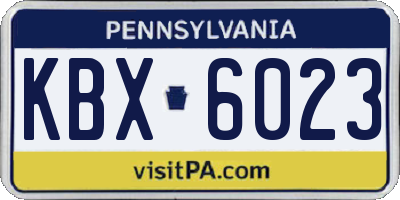 PA license plate KBX6023