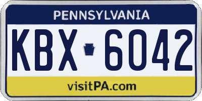 PA license plate KBX6042