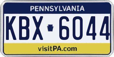 PA license plate KBX6044
