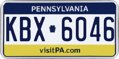 PA license plate KBX6046