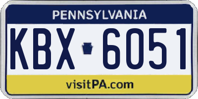 PA license plate KBX6051