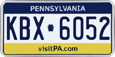 PA license plate KBX6052