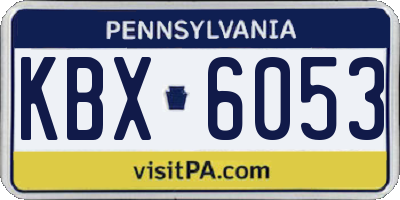PA license plate KBX6053