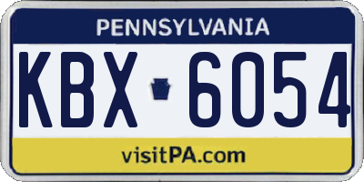 PA license plate KBX6054
