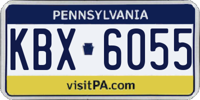 PA license plate KBX6055