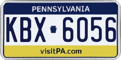 PA license plate KBX6056