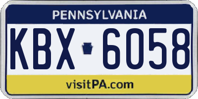 PA license plate KBX6058