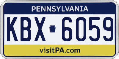 PA license plate KBX6059
