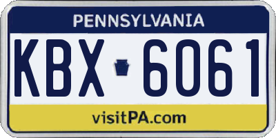 PA license plate KBX6061