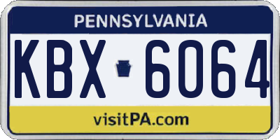 PA license plate KBX6064