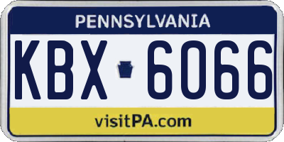 PA license plate KBX6066