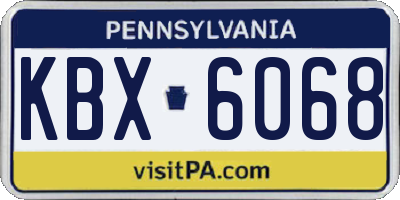 PA license plate KBX6068