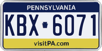 PA license plate KBX6071