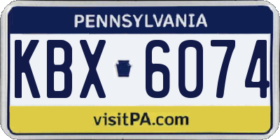 PA license plate KBX6074