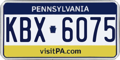 PA license plate KBX6075