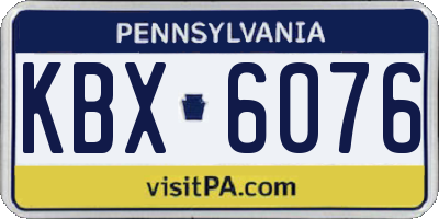 PA license plate KBX6076