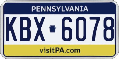 PA license plate KBX6078