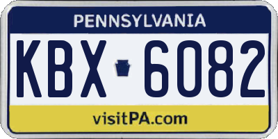 PA license plate KBX6082