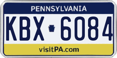 PA license plate KBX6084