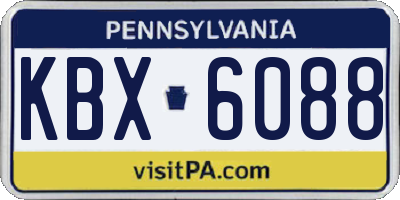 PA license plate KBX6088
