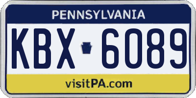 PA license plate KBX6089