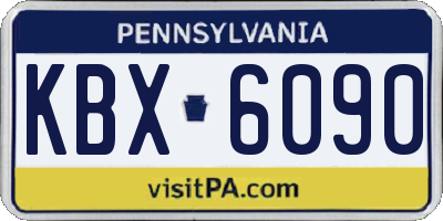 PA license plate KBX6090