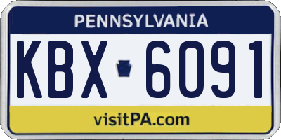 PA license plate KBX6091