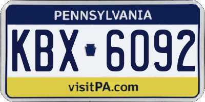 PA license plate KBX6092