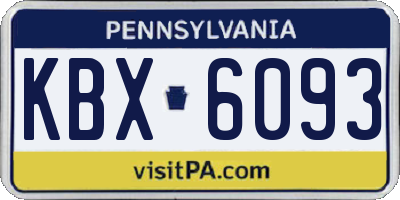 PA license plate KBX6093