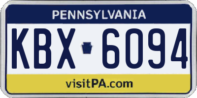 PA license plate KBX6094