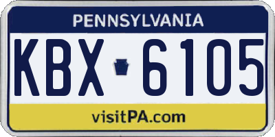 PA license plate KBX6105