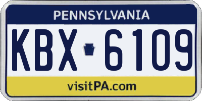 PA license plate KBX6109