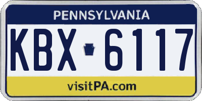 PA license plate KBX6117