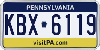 PA license plate KBX6119