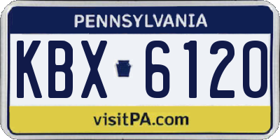 PA license plate KBX6120