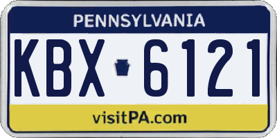 PA license plate KBX6121