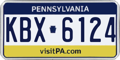 PA license plate KBX6124