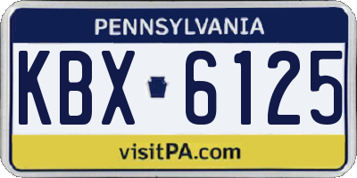 PA license plate KBX6125