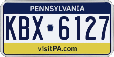 PA license plate KBX6127