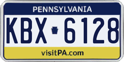 PA license plate KBX6128