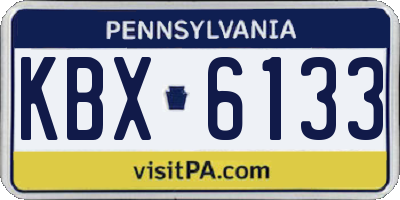 PA license plate KBX6133