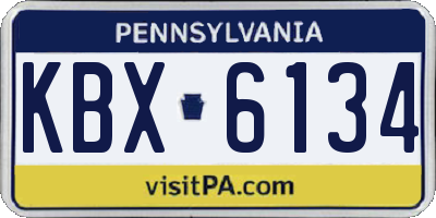 PA license plate KBX6134