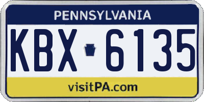 PA license plate KBX6135