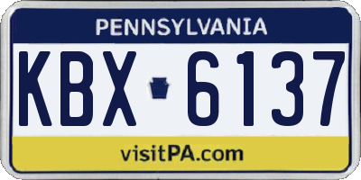 PA license plate KBX6137