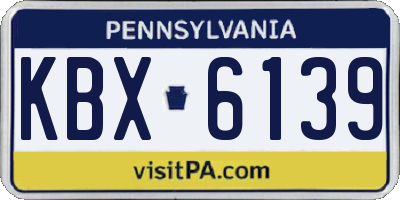PA license plate KBX6139