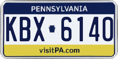 PA license plate KBX6140