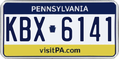 PA license plate KBX6141