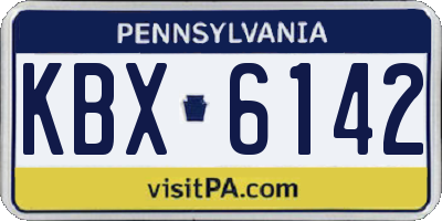 PA license plate KBX6142