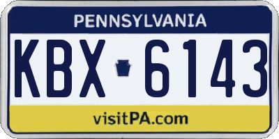 PA license plate KBX6143