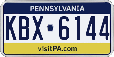 PA license plate KBX6144
